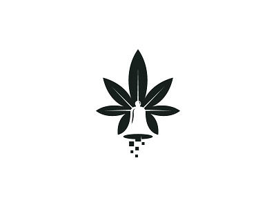 dzidzi bell brand cannabis data delicate logo mark negative space plant radiating