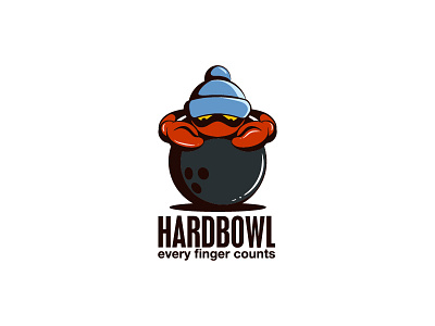 Hardbowl bowl bowling competition crab crazy hat illustration logo sports wicked