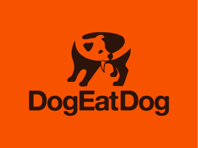 Dog Eat Dog animal brand dog eat food idea logo orange snack tail