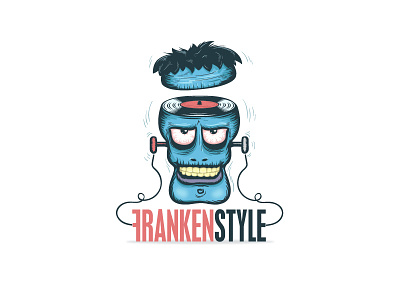 Frankenstyle frankenstein head high voltage horror illustration inspiration music play production record