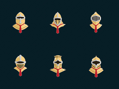 Knight Icons armor castle design gold icon knight medieval protector servant tie