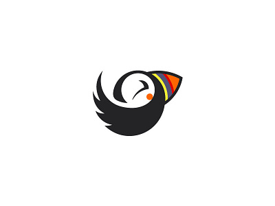 Puffin animal bay beak bird brand city logo mark puffin symbolic town wing