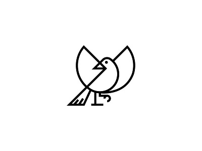 Птица animal bird brand branding flying icon line logo mark stroke walking