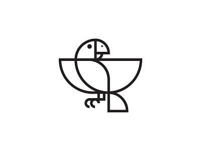 Папагај brand fibonacci green icon linework logo mark orange parrot simple
