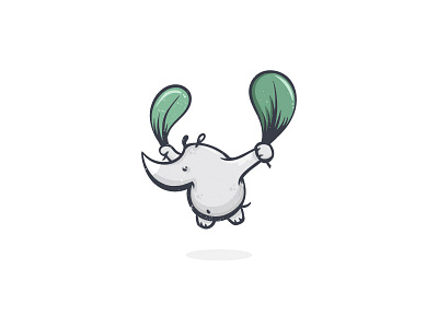 Flying Rhino Illustration animal energy flying food illustration logo mascot proteins rhino strong swiss chard vegetarian