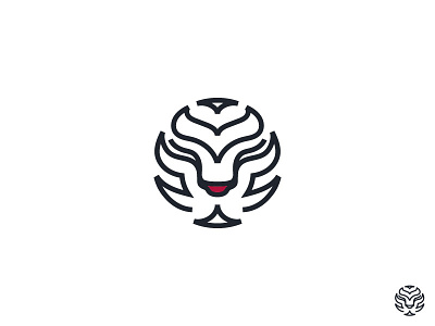 Sleeping Tiger animal circle design face head icon illustration logomark round shape sun tiger