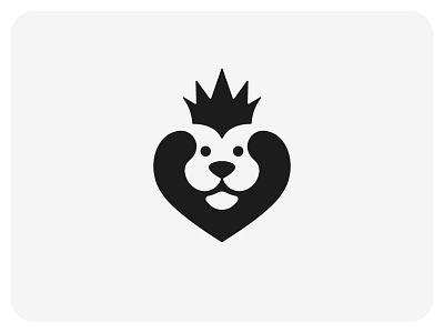 Kings Heart animal brand crown face head heart icon lion logomark symbol