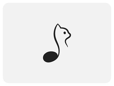 Meowsic animal brand cat face icon illustration line logo note profile shape symbol