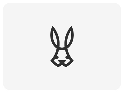 Rabbit animal bunny ears face head line logo minimal rabbit simple stroke vector