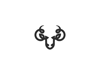 Ram angry animal face head horn icon line logo mark ram sheep vector