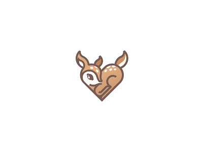 Fawn animal deer fawn gentle heart icon logo nature tail woods