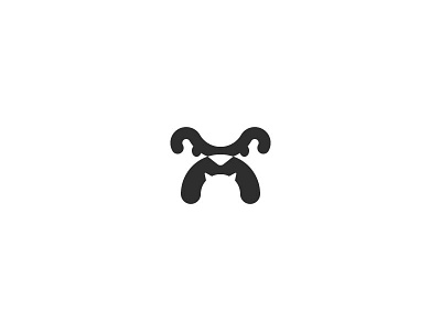 Bulldog angry animal bulldog dog face grumpy head illustration logo negative space symbol vector