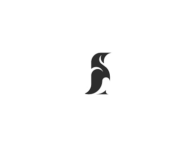 Penguin animal antarctic bird black and white brand icon negative space penguin symbol