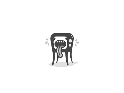 TV chair character crying face icon logo mouth sad tears television tv