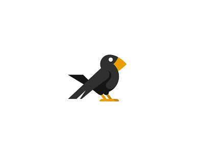 Blackbird animal beak bird blackbird face icon illustration logo shadow vector wing