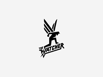 The Watcher comic custom guardian hero human illustration logo typography wings