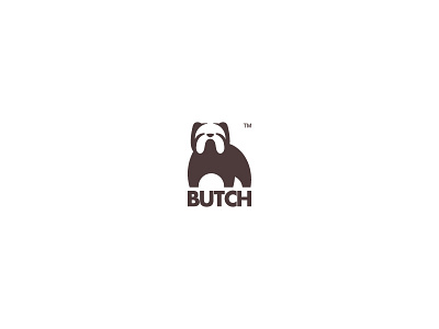 Butch animal bulldog dog icon logo mark negativespace pet