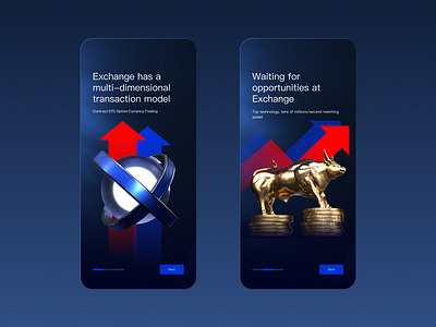 Crypto UI Exchange Launch Screen 3d app brand exchange illustrator launch screen stock stock trading ui design uidesign