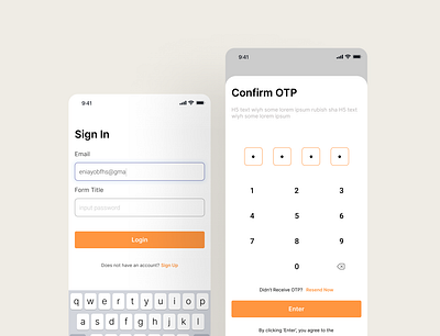 Sign In and OTP User Interface design interface ui ux