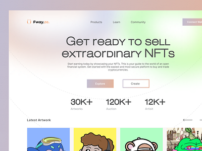 NFT Marketplace Web design landing page ui ux web design