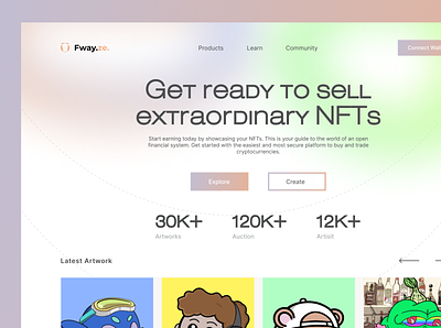 NFT Marketplace Web design landing page ui ux web design