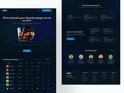 Zoid- an NFT Marketplace. graphic design interface marketplace ui web design web3 website