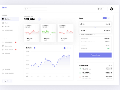 Slite - A cryptocurrency Dashboard