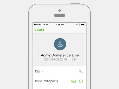 Conference Calls app call conference conferencing dial invite ios mobile ui ux