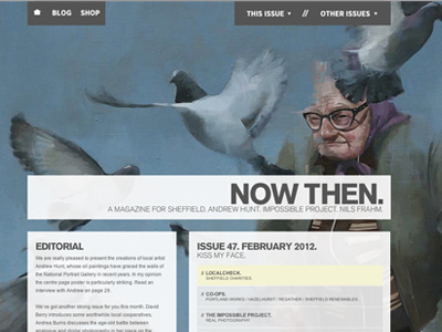 Now Then Home Page atypical magazine website wordpress