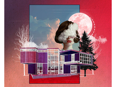 It's a Cloudy day architecture art collage design graphic design illustration minimal