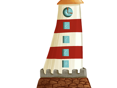 Lighthouse illustration sticker