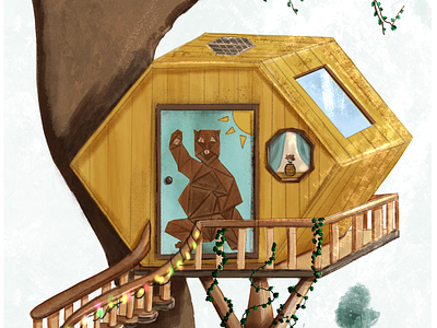 Bear house. digital illustration