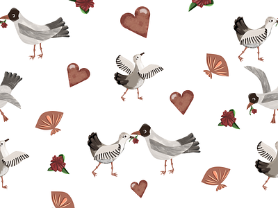 Valentine's Day Pattern Collab. Pajama Print animal design illustration pattern print valentines day