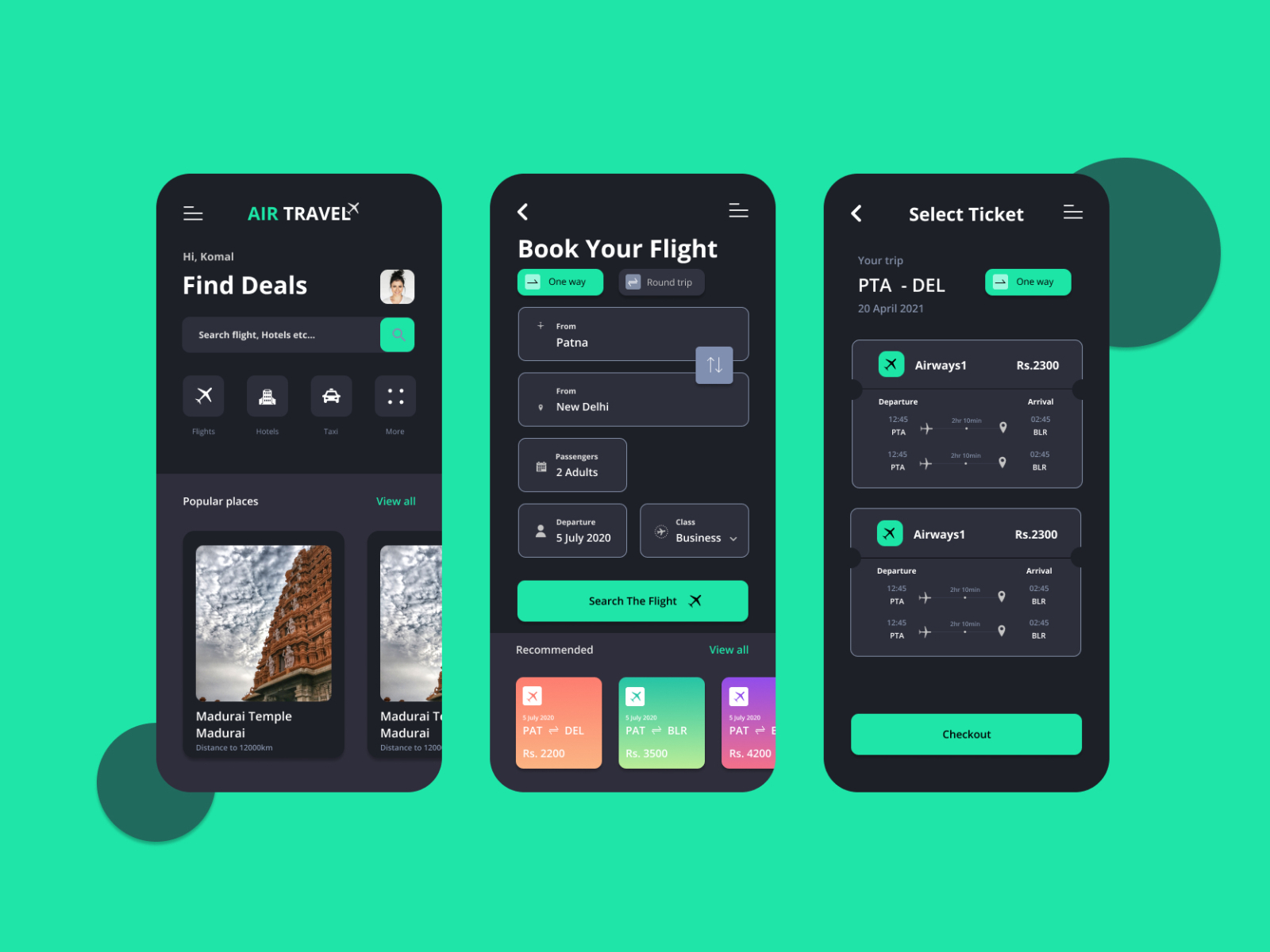 Flight Booking App by VENKATESH NADAR on Dribbble