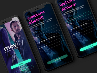 #DailyUI 001 - Sign Up app dailyui first shot movie app movies sign up