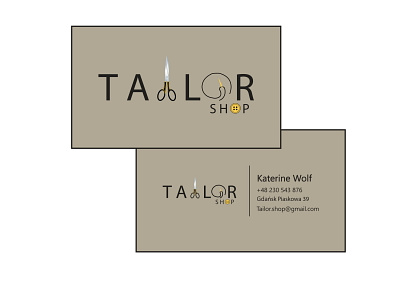 Wizytówka Tailor shop business card design illustration illustrator minimal vector wizytówka