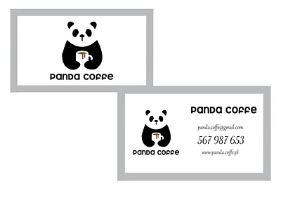 Wizytówka Panda Coffe buisness card design illustration illustrator logo minimal typography vector wizytówka