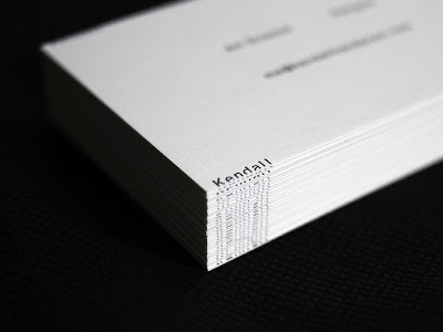 New Business Card black and white bleed business card classic cut design kendall