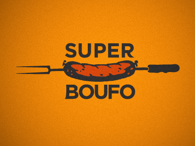 Super Boufo Logo branding cart food gotham logo sausage
