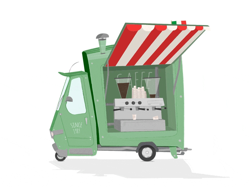 Coffe Truck animation 2d animation coffe illustration italia truck