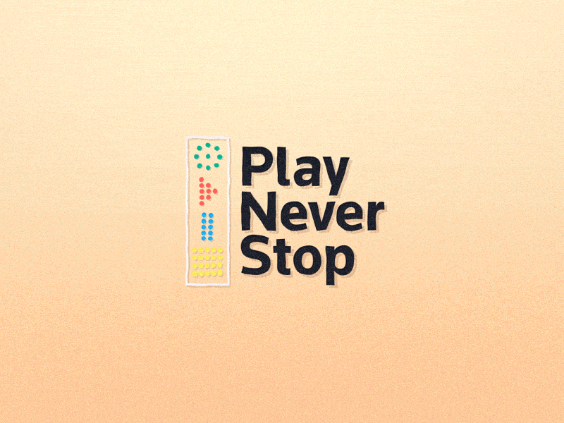 PlayNeverStop_2. 2d branding colors dots glitch illustration motion