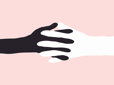 Holding Hands black and white hands harmony holding holding hands interracial minimal pink simple