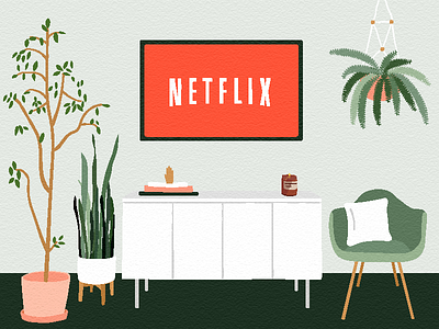 Netflix and Chill chair chill fern green interior design living room netflix netflix and chill pf candle plants snake plant tv