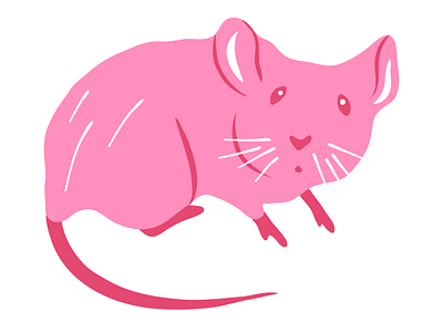 Pink Mouse adorable apartment therapy cute editorial illustration minimal mouse pink rodent scared simple spot whimsical