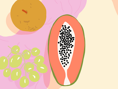 Passion Fruit fruit grapes illustration passion fruit pear picnic pink plant sensual still life whimsical
