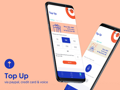 WIND myQ mobile app - Top Up android app mobile mobile app mobile design telco topup ui