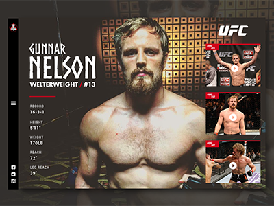 Mjölnir gym / Gunnar Nelson debut design fighter gunnarnelson interface mma ufc ui ux webdesign