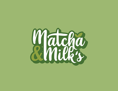Matcha & Milks Logo Concept branding drink logo leaf logo logo design logo drink logo matcha matcha logo wordmark logo
