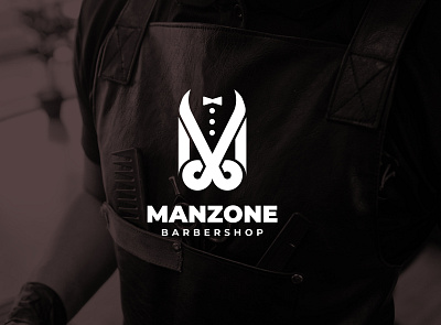 MANZONE BABERSHOP LOGO barbershop logo lettermark lifestyle logo design logomark salon logo style logo
