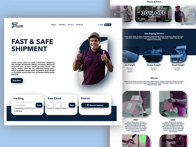 FLOW EXPRESS LANDING PAGE PREVIEW delivery service design delivery website expedition website landingpage landingpage design modern landingpage service website ui uiux ux website design